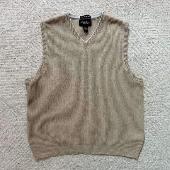 Eddie Bauer Stonewashed Cotton Men's Sweater Vest Medium - Picture 1 of 7